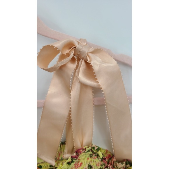 Free People Bluebell Patchwork Floral Maxi Tiered Dress Medium Smocked Ribbon - Picture 8 of 11